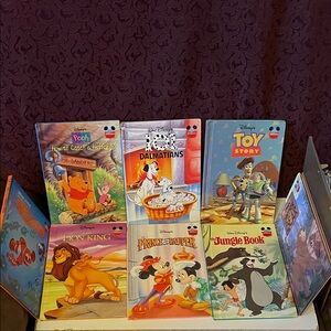 Disney Colorful Vintage 1990’s Kids 8 Book Set with Beloved Characters